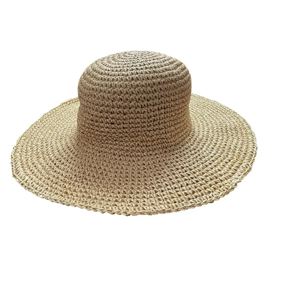 J. Crew Women's Crochet Straw Hat Paper Natural Straw Size S-M NWT